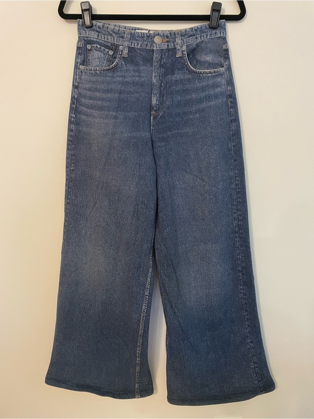 rag & bone Wide Leg Blue Denim Jeans - Picture 2 of 8